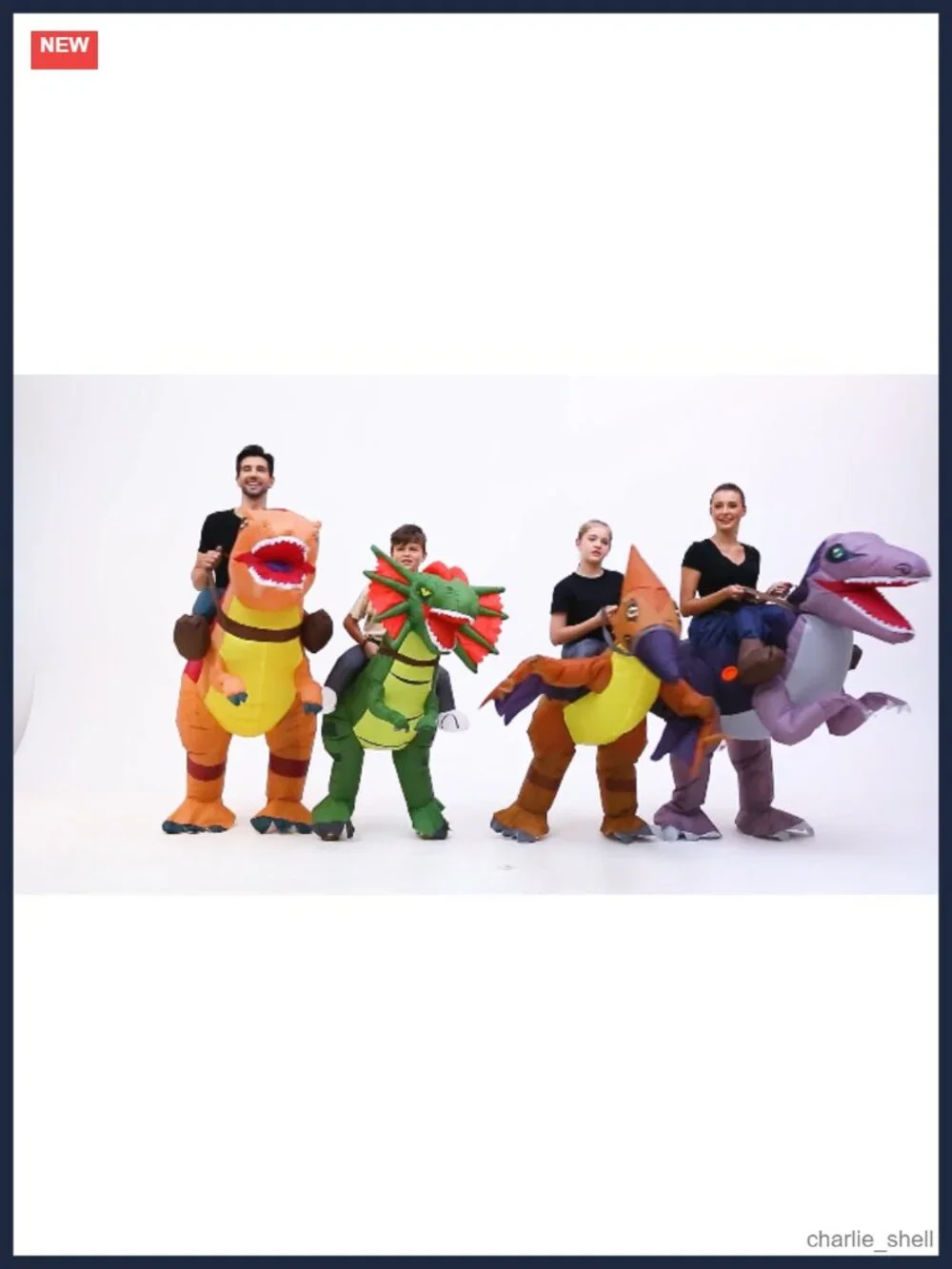 Inflatable Dinosaur Costume Kids Toddler Polyester Spandex Ride On Cosplay